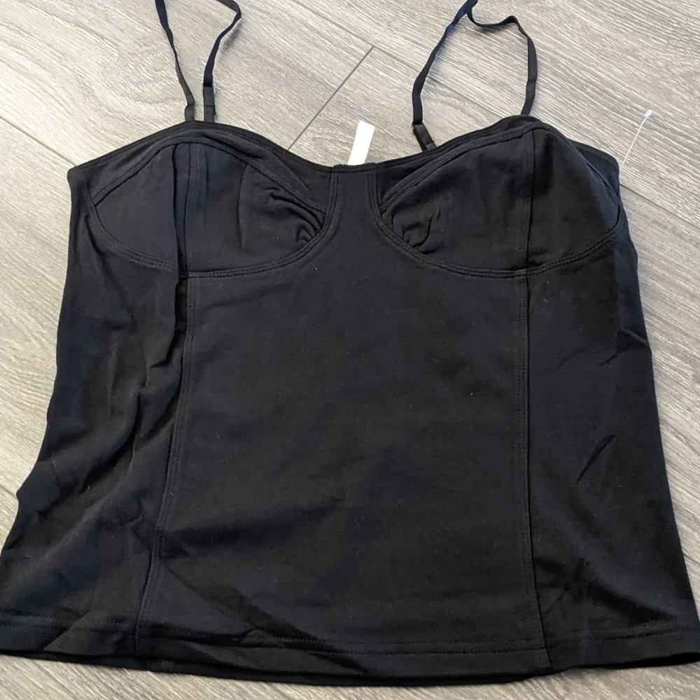 FRENCHI Bustier Corset Crop Top Black